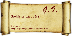 Godány István névjegykártya